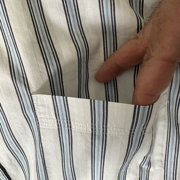 Tommy Hilfiger Shirt Mens XXL Blue 80’s Two Ply Cotton Pocket Long Sleeve Adult​ - Picture 5 of 8